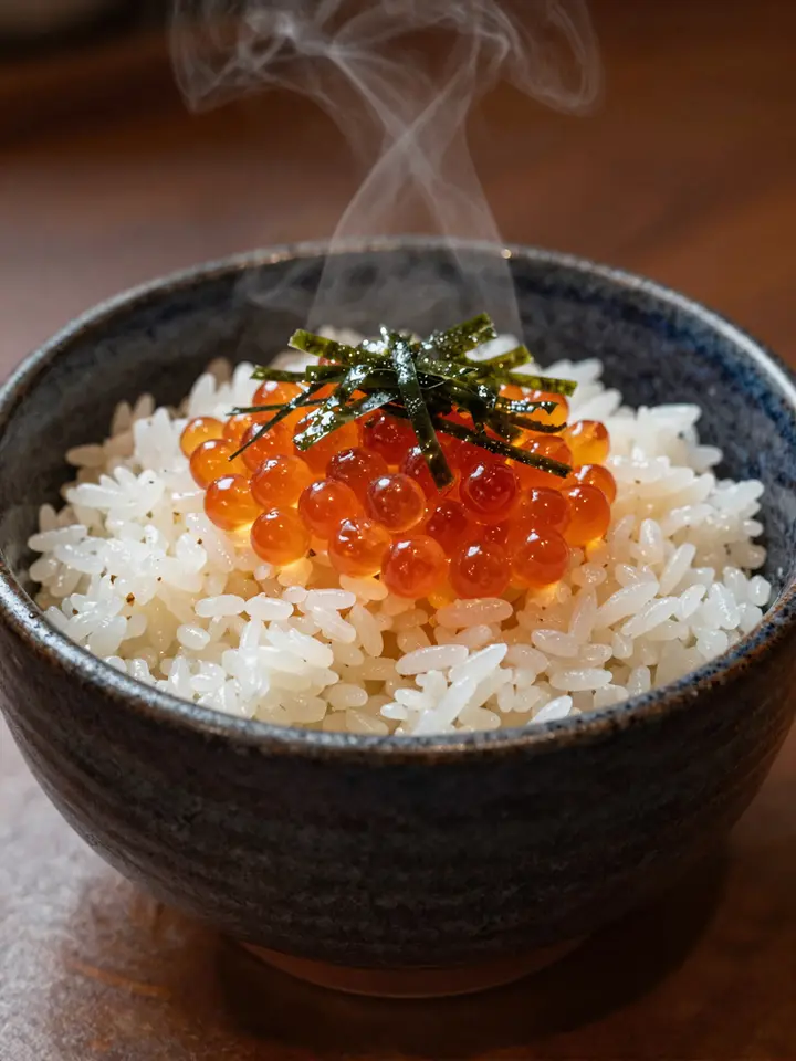 いくらをのせたご飯